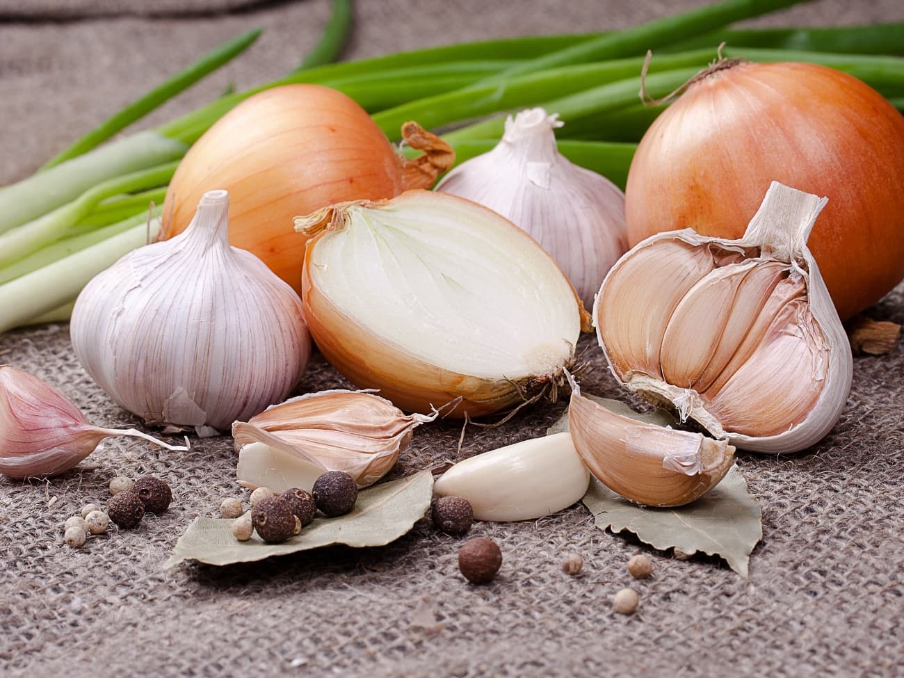 Onions and garlic